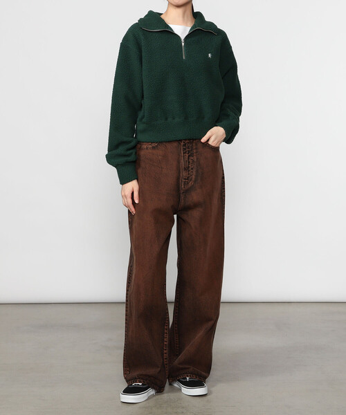 GYMPHLEX(ジムフレックス)の「Gymphlex | フリース ハーフジッププルオーバー WOMEN(Tシャツ/カットソー・レディース・ブラック/グリーン・14)」の4枚目の写真