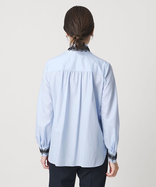 UNITED ARROWS（ユナイテッドアローズ）の「レース コンビ ボウタイ リボン ブラウス ‐ウォッシャブル‐（シャツ/ブラウス・レディース・オフホワイト/ライトブルー/ネイビー・FREE）」の10枚目の写真