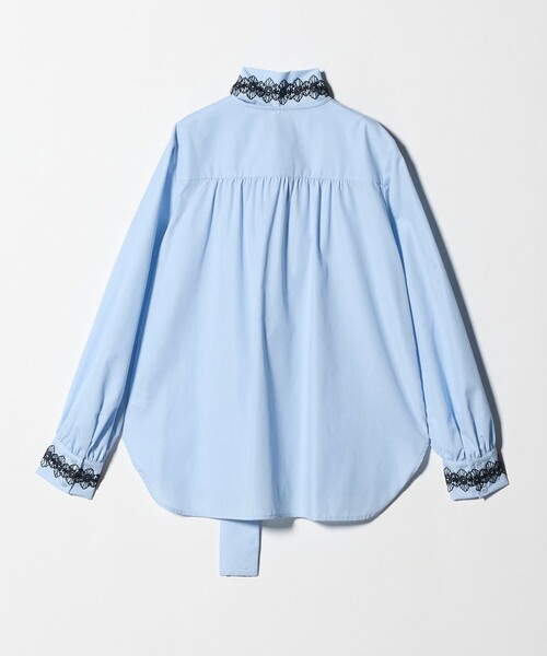 UNITED ARROWS（ユナイテッドアローズ）の「レース コンビ ボウタイ リボン ブラウス ‐ウォッシャブル‐（シャツ/ブラウス・レディース・オフホワイト/ライトブルー/ネイビー・FREE）」の12枚目の写真