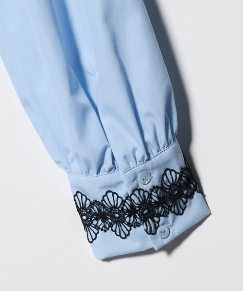 UNITED ARROWS（ユナイテッドアローズ）の「レース コンビ ボウタイ リボン ブラウス ‐ウォッシャブル‐（シャツ/ブラウス・レディース・オフホワイト/ライトブルー/ネイビー・FREE）」の14枚目の写真