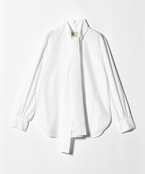 UNITED ARROWS（ユナイテッドアローズ）の「レース コンビ ボウタイ リボン ブラウス ‐ウォッシャブル‐（シャツ/ブラウス・レディース・オフホワイト/ライトブルー/ネイビー・FREE）」の20枚目の写真