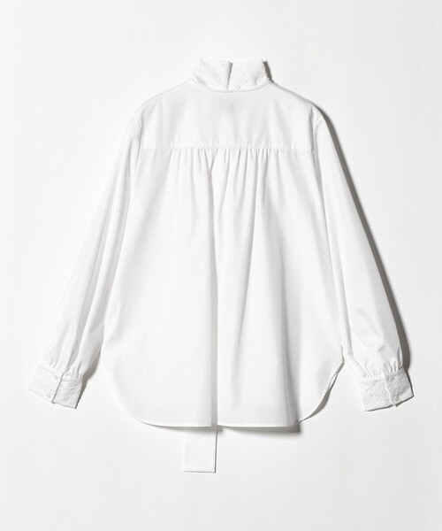 セール】レース コンビ ボウタイ リボン ブラウス ‐ウォッシャブル