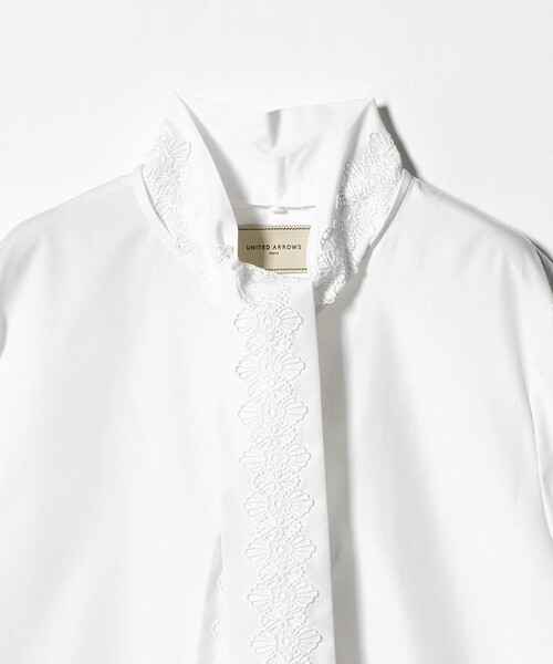 セール】レース コンビ ボウタイ リボン ブラウス ‐ウォッシャブル