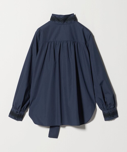 セール】レース コンビ ボウタイ リボン ブラウス ‐ウォッシャブル