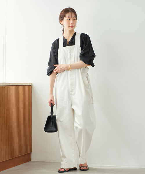 セール】CURRENTAGE / カレンテージ DENIM サロペット(ホワイト