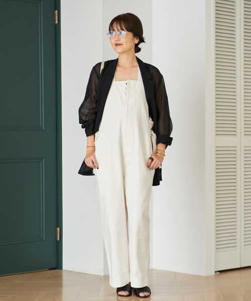 plage(プラージュ)の「CURRENTAGE / カレンテージ DENIM サロペット(ホワイト)(サロペット/オーバーオール・レディース・ホワイト・34/36)」の6枚目の写真