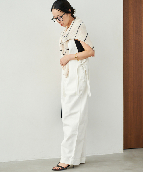 セール】CURRENTAGE / カレンテージ DENIM サロペット(ホワイト