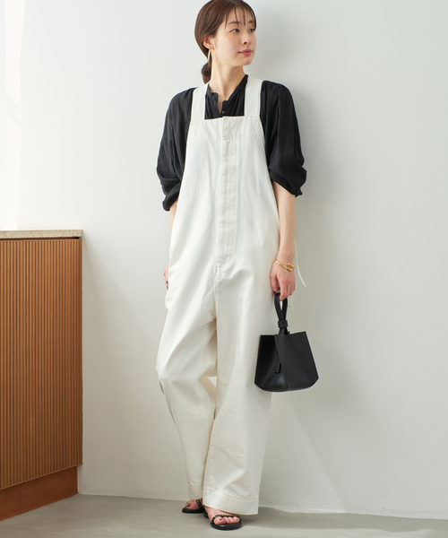 plage(プラージュ)の「CURRENTAGE / カレンテージ DENIM サロペット(ホワイト)(サロペット/オーバーオール・レディース・ホワイト・34/36)」の4枚目の写真