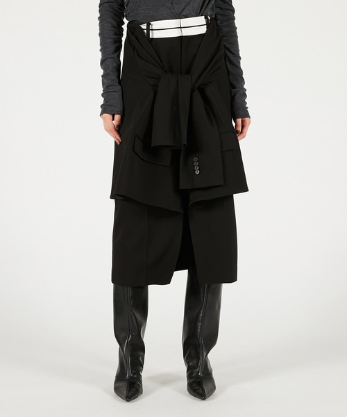 PRANK PROJECT(プランクプロジェクト)の「レイヤードミディスカート / Layered Midi Skirt(スカート・レディース・グレー/ブラック・36/38)」の1枚目の写真