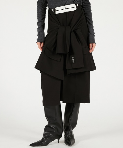 PRANK PROJECT(プランクプロジェクト)の「レイヤードミディスカート / Layered Midi Skirt(スカート・レディース・グレー/ブラック・36/38)」の7枚目の写真