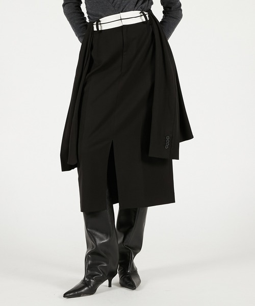 PRANK PROJECT(プランクプロジェクト)の「レイヤードミディスカート / Layered Midi Skirt(スカート・レディース・グレー/ブラック・36/38)」の6枚目の写真