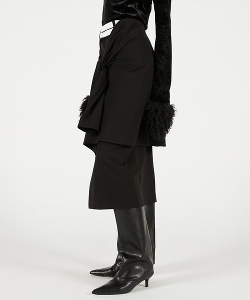 PRANK PROJECT(プランクプロジェクト)の「レイヤードミディスカート / Layered Midi Skirt(スカート・レディース・グレー/ブラック・36/38)」の9枚目の写真