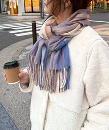 チェックカラーマフラー