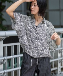 Munich | 【France】 ジャガードプリントタックシャツ(シャツ/ブラウス)