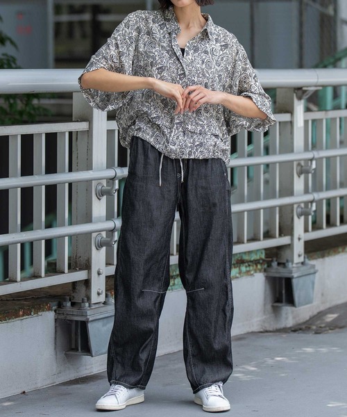 Munich（ミューニック）の「【France】 ジャガードプリントタックシャツ（シャツ/ブラウス・レディース・ベージュ系/アイボリー系/ブラック系・FREE）」の15枚目の写真