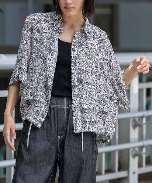 Munich（ミューニック）の「【France】 ジャガードプリントタックシャツ（シャツ/ブラウス・レディース・ベージュ系/アイボリー系/ブラック系・FREE）」の17枚目の写真