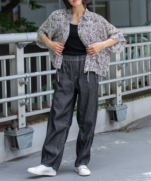 Munich（ミューニック）の「【France】 ジャガードプリントタックシャツ（シャツ/ブラウス・レディース・ベージュ系/アイボリー系/ブラック系・FREE）」の16枚目の写真