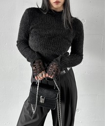 ニット/セーター（ブラック/黒色系・レース）ファッション通販