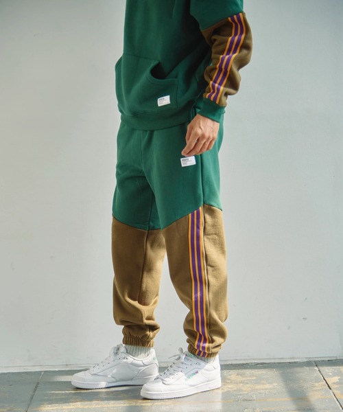 go slow caravan（ゴースローキャラバン）の「Duckster/ダックスター　バイカラーストライプパンツ（その他パンツ・メンズ・チャコールグレー/グリーン/ライトグレー・X-LARGE/MEDIUM/LARGE）」の3枚目の写真
