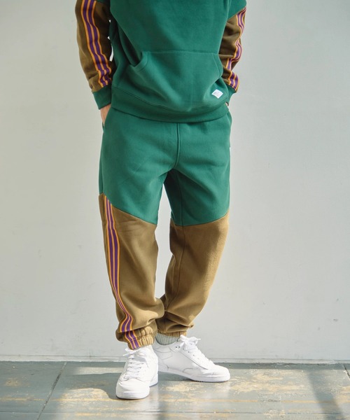 go slow caravan（ゴースローキャラバン）の「Duckster/ダックスター　バイカラーストライプパンツ（その他パンツ・メンズ・チャコールグレー/グリーン/ライトグレー・X-LARGE/MEDIUM/LARGE）」の9枚目の写真