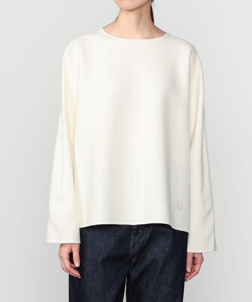 ORCIVAL（オーシバル）の「ORCIVAL | ウールジャージー ボートネックプルオーバー WOMEN（ニット/セーター・レディース・オフホワイト/ダークネイビー/イエロー・1）」の2枚目の写真