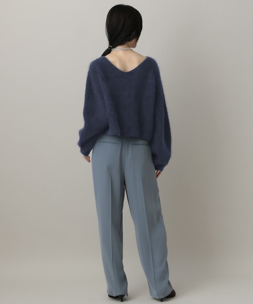 A part by(アパートバイ)の「【前後2WAY】フォックスカシミヤウールラメVネックプルオーバー(ニット/セーター・レディース・アイボリー/ライトベージュ/ネイビー・FREE)」の21枚目の写真