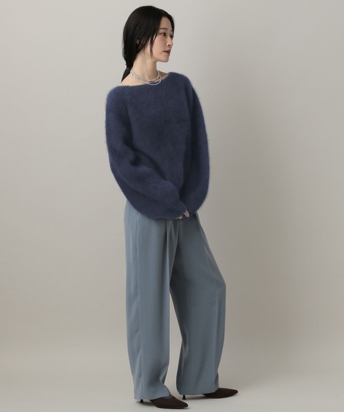 前後2WAY】フォックスカシミヤウールラメVネックプルオーバー（ニット