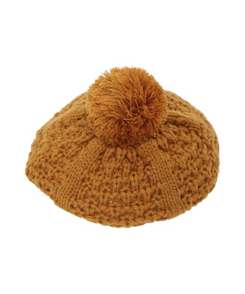 Samansa Mos2 Lagom（サマンサモスモスラーゴム）の「ニットベレー帽（ハット・キッズ・キャメル/キナリ・中(M)/大(L)）」の5枚目の写真
