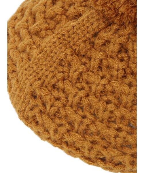 Samansa Mos2 Lagom（サマンサモスモスラーゴム）の「ニットベレー帽（ハット・キッズ・キャメル/キナリ・中(M)/大(L)）」の7枚目の写真