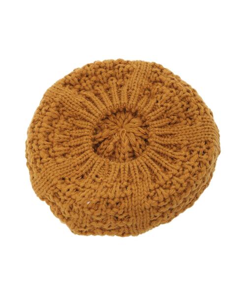 Samansa Mos2 Lagom（サマンサモスモスラーゴム）の「ニットベレー帽（ハット・キッズ・キャメル/キナリ・中(M)/大(L)）」の9枚目の写真