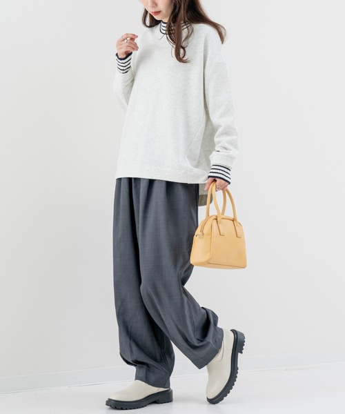 refinedworks(リファインドワークス)の「【refinedworks】裏毛 と リブニット をドッキングした プルオーバー!(Tシャツ/カットソー・レディース・オートミール/オレンジ/ネイビー・FREE)」の10枚目の写真