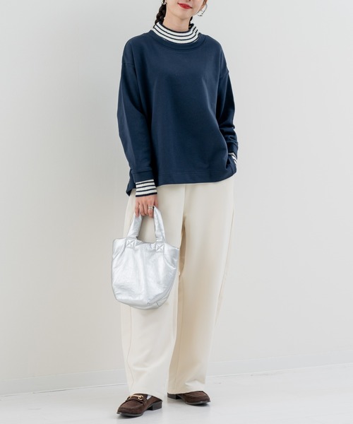 refinedworks(リファインドワークス)の「【refinedworks】裏毛 と リブニット をドッキングした プルオーバー!(Tシャツ/カットソー・レディース・オートミール/オレンジ/ネイビー・FREE)」の19枚目の写真