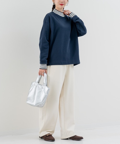 refinedworks(リファインドワークス)の「【refinedworks】裏毛 と リブニット をドッキングした プルオーバー!(Tシャツ/カットソー・レディース・オートミール/オレンジ/ネイビー・FREE)」の20枚目の写真