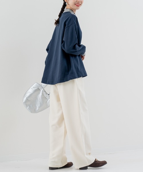 refinedworks(リファインドワークス)の「【refinedworks】裏毛 と リブニット をドッキングした プルオーバー!(Tシャツ/カットソー・レディース・オートミール/オレンジ/ネイビー・FREE)」の21枚目の写真