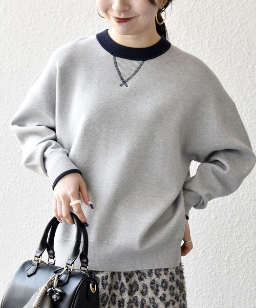 SHIPS any:〈手洗い可能〉ダブルフェイス Vガゼット ニット プル