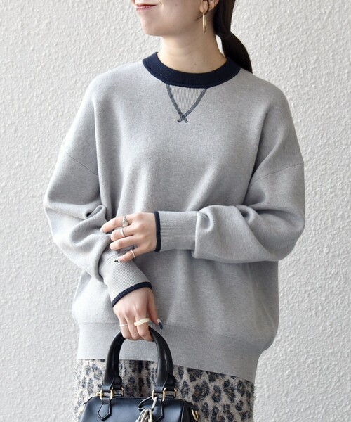 SHIPS any:〈手洗い可能〉ダブルフェイス Vガゼット ニット プル