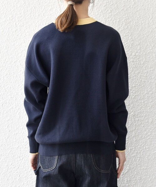 SHIPS any:〈手洗い可能〉ダブルフェイス Vガゼット ニット プル