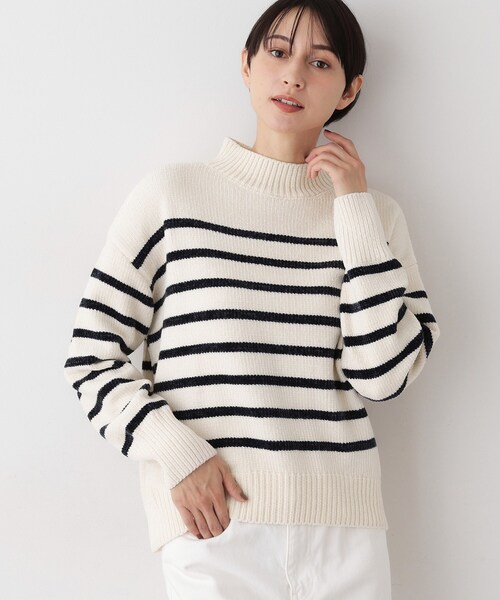 Dessin（デッサン）の「【洗える】ハイネックベロアモールニット（ニット/セーター・レディース・ネイビー/ライトイエロー系/ライトグレー/アイボリー系2・00/03/01/02）」の3枚目の写真