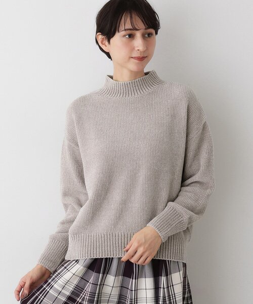 Dessin（デッサン）の「【洗える】ハイネックベロアモールニット（ニット/セーター・レディース・ネイビー/ライトイエロー系/ライトグレー/アイボリー系2・00/03/01/02）」の8枚目の写真