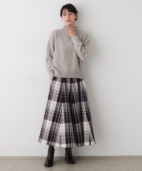 Dessin（デッサン）の「【洗える】ハイネックベロアモールニット（ニット/セーター・レディース・ネイビー/ライトイエロー系/ライトグレー/アイボリー系2・00/03/01/02）」の10枚目の写真