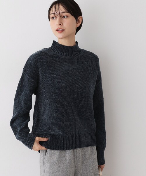 Dessin（デッサン）の「【洗える】ハイネックベロアモールニット（ニット/セーター・レディース・ネイビー/ライトイエロー系/ライトグレー/アイボリー系2・00/03/01/02）」の12枚目の写真