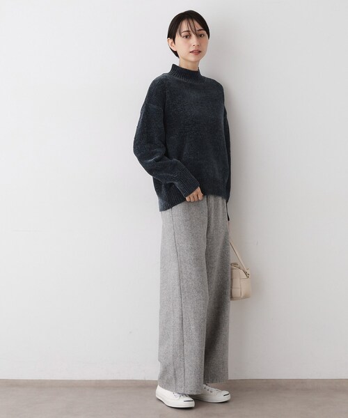 Dessin（デッサン）の「【洗える】ハイネックベロアモールニット（ニット/セーター・レディース・ネイビー/ライトイエロー系/ライトグレー/アイボリー系2・00/03/01/02）」の14枚目の写真