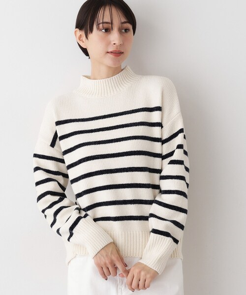 Dessin（デッサン）の「【洗える】ハイネックベロアモールニット（ニット/セーター・レディース・ネイビー/ライトイエロー系/ライトグレー/アイボリー系2・00/03/01/02）」の16枚目の写真