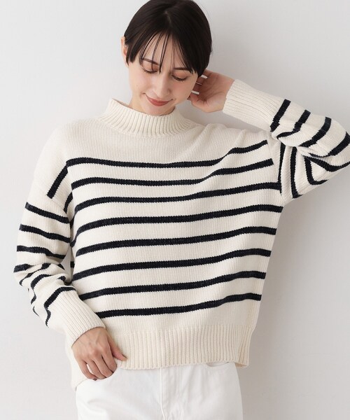 Dessin（デッサン）の「【洗える】ハイネックベロアモールニット（ニット/セーター・レディース・ネイビー/ライトイエロー系/ライトグレー/アイボリー系2・00/03/01/02）」の17枚目の写真