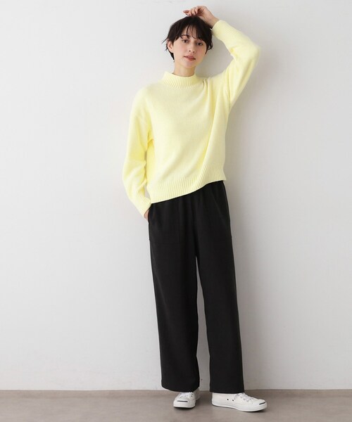 Dessin（デッサン）の「【洗える】ハイネックベロアモールニット（ニット/セーター・レディース・ネイビー/ライトイエロー系/ライトグレー/アイボリー系2・00/03/01/02）」の22枚目の写真