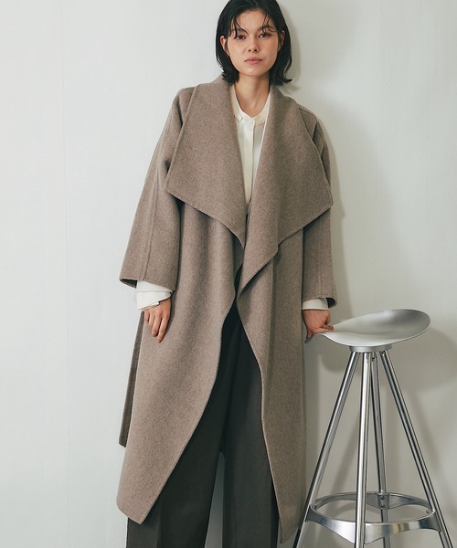 ウール100%ビッグカラーロングコート（チェスターコート）｜SMILE