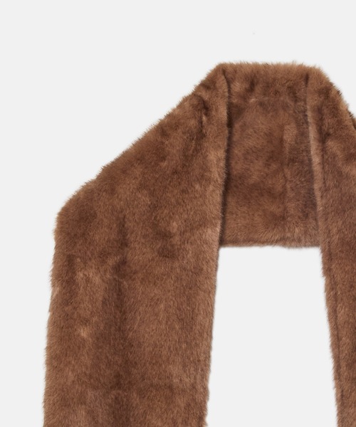 LE CIEL BLEU（ルシェルブルー）の「フェイクミンクスカーフ / Faux Mink Scarf（ストール/ショール・レディース・ブラウン/グレー・36）」の5枚目の写真