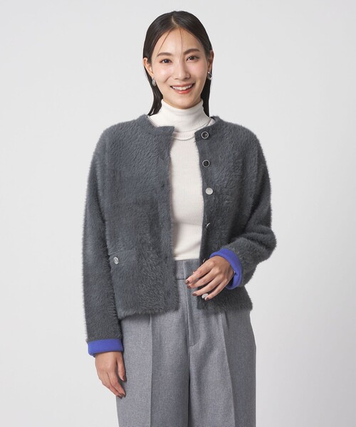 ダブルフェイス フェザー カーディガンジャケット ＜A DAY IN THE LIFE