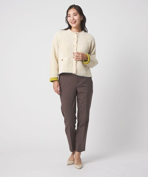 A DAY IN THE LIFE UNITED ARROWS(アデイインザライフユナイテッドアローズ)の「ダブルフェイス フェザー カーディガンジャケット <A DAY IN THE LIFE>(カーディガン/ボレロ・レディース・ブラウン系/グレー系/オフホワイト/ネイビー・FREE)」の10枚目の写真