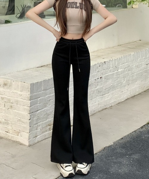 lilful（リルフル）の「裾フレア スリムデザイン スウェットパンツ（スウェットパンツ・レディース・ブラック/グレー/ライトグレー/ダークグレー・M/L）」の19枚目の写真